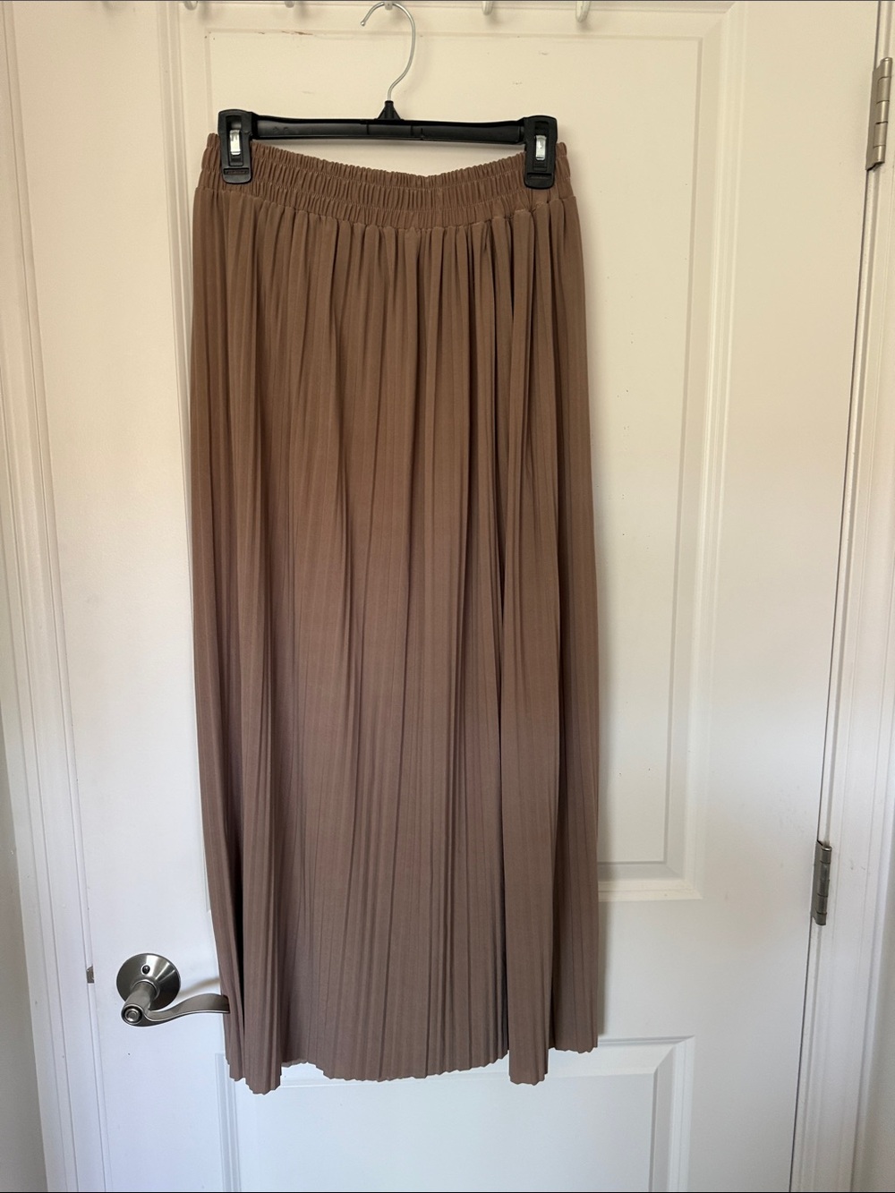 Jon & Anna Pleated Maxi Skirt in Taupe Brown